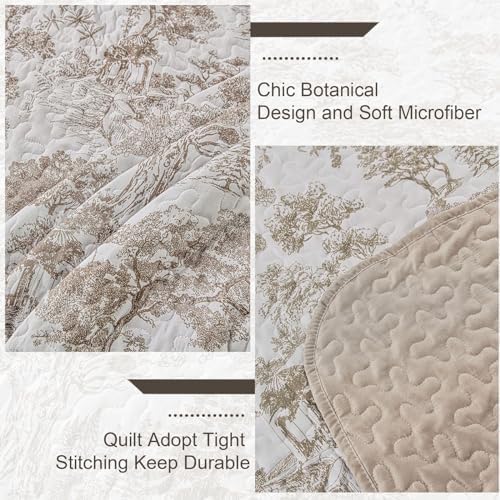 WONGS BEDDING Botanical Reversible Quilt Set Full Size