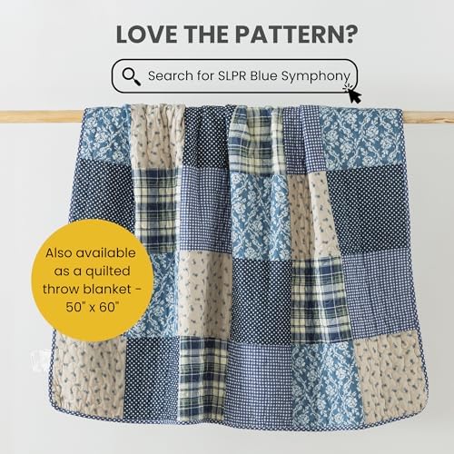 SLPR Blue Symphony Cotton Quilt Set Queen with 2 Shams