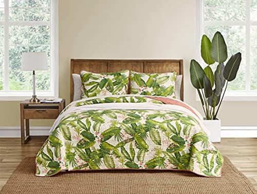 Tommy Bahama Queen Quilt Set - Reversible Cotton Bedding with Shams