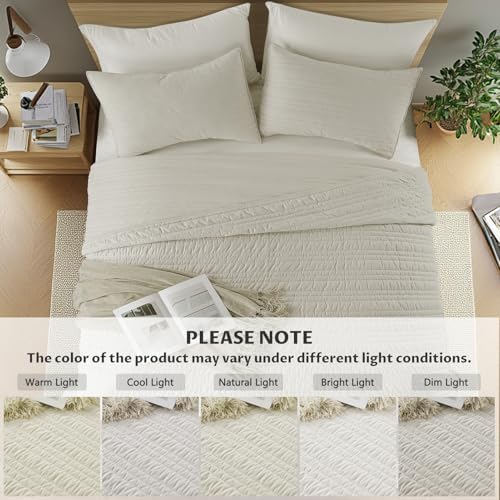 KASENTEX Luxury Velvet King Quilt Set 104x90 Light Khaki