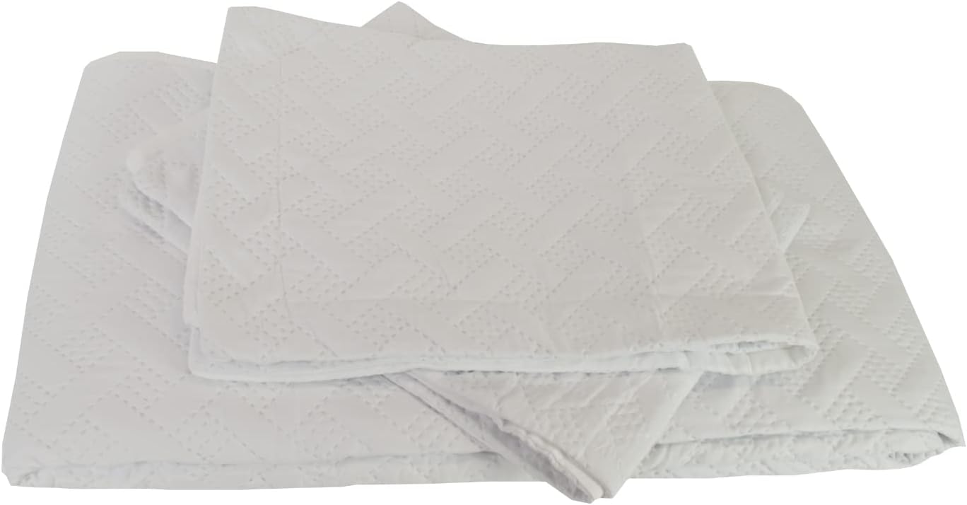 Altatac Reversible Ultra Soft Quilt Set 3 Piece Queen White