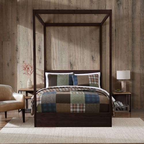 Eddie Bauer King Quilt Set - Classic Patchwork Green