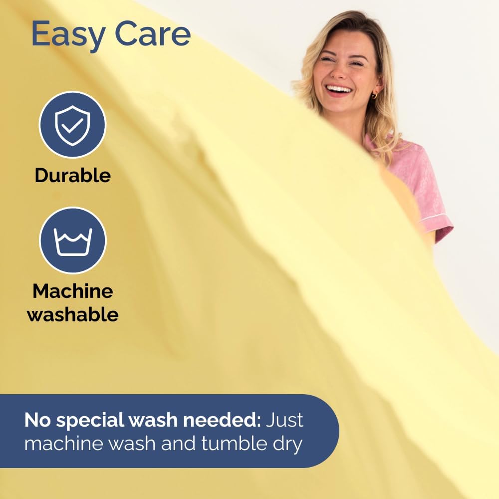 Wrap Around Dust Ruffle Bed Skirt 2 Pillowcases Bundle - Yellow