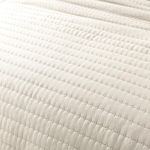 ROARINGWILD Ivory Oversized Quilt Bedding Set with 2 Shams