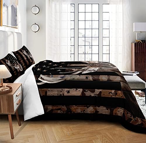 Bedbay California King Comforter Set 4 Pcs with Flag Design