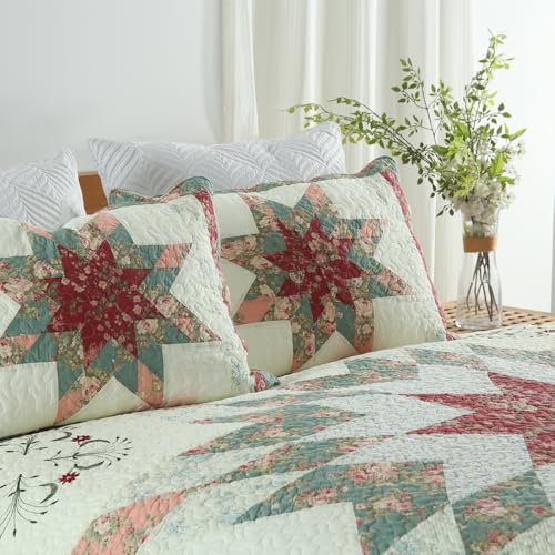 Cotton Bedspread Quilt Set 3 Piece Reversible King Size