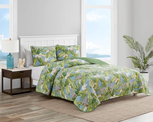 Tommy Bahama King Quilt Set with Shams Reversible Cotton Bedding 1
