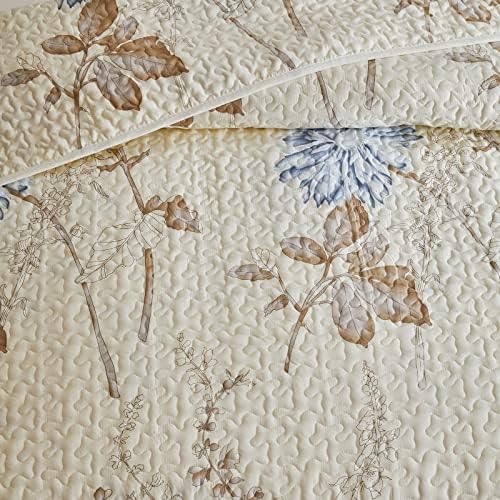 Joyreap 3-Piece Microfiber Quilt Set with Reversible Flower Design