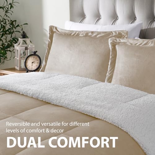 Cathay Home Twin Comforter Set - Ultra Soft Reversible Micromink and Sherpa