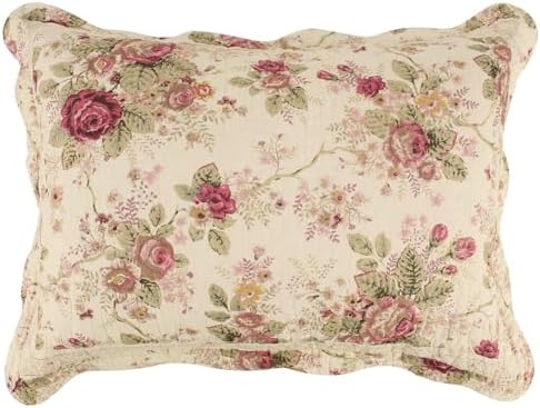 Greenland Home Antique Rose King Quilt Set in Ecru