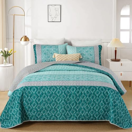 Cottolester Teal Quilt Set Full Size