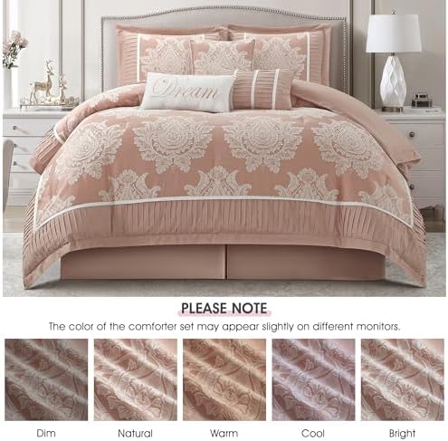 Blush California King Comforter Set 7 Pieces