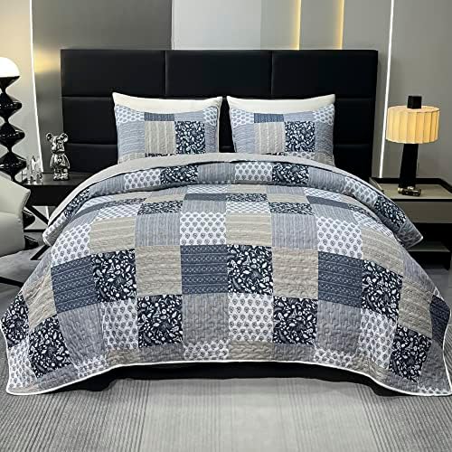 VIVILINEN Queen Size Reversible Quilt Set