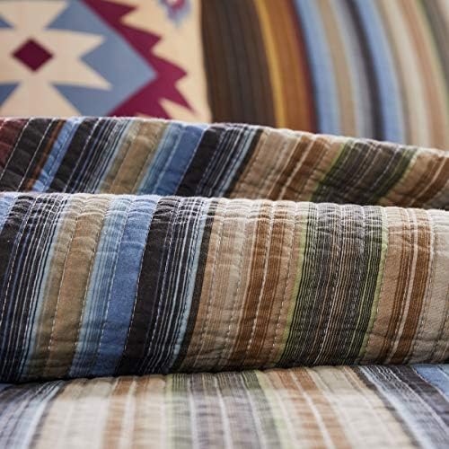 Greenland Home Barefoot Bungalow Durango Quilt Set FullQueen Natural 3-Piece