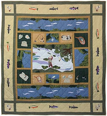 Patch Magic Fly Fishing Super Queen Quilt Set 1