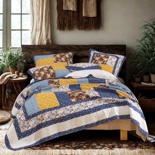 Tache Prewashed Cotton Patchwork Quilt Set California King