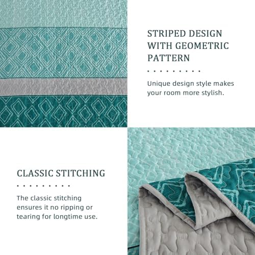 Cottolester Teal Quilt Set Full Size