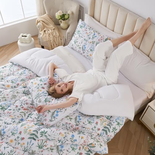 3 Piece Garden Floral Comforter Set with Pillow Cases