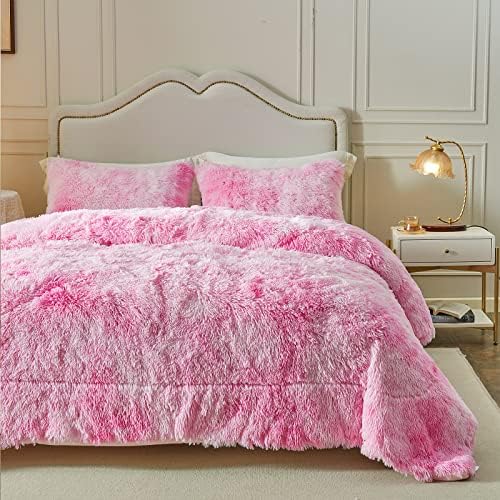 Wajade Plush Pink Comforter Set 3PC Full Size