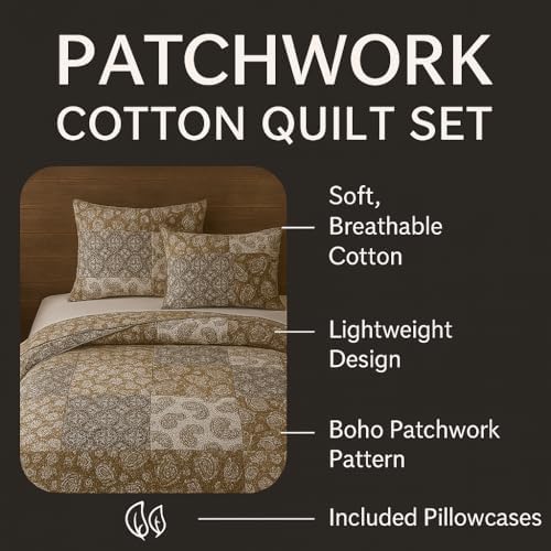 DaDa Bedding Bohemian Cotton Quilt Set - Moroccan Dreams