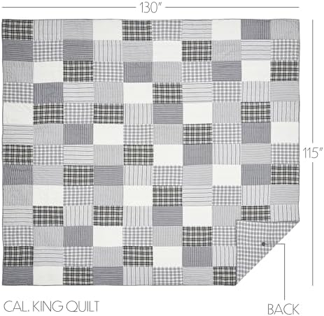 VHC Brands Sawyer Mill Black Quilt Set 3 Piece