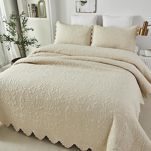 Brandream Cotton Beige Quilt Set 3-Piece