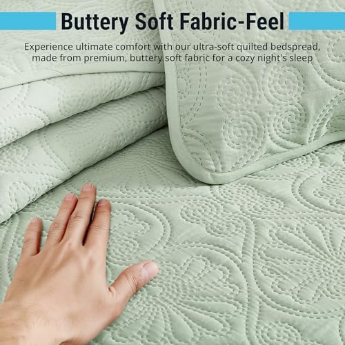 HLCME Benji 3-Piece Quilt Set Sage Green