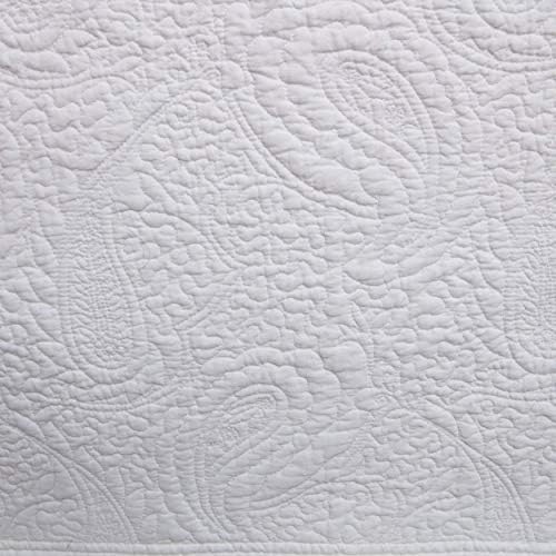 Greenland Home Paisley Quilted Bed Skirt Full White