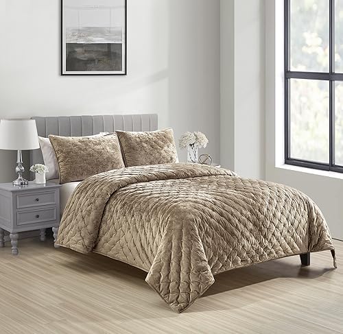 Sunshine Nicole Embroidered Quilt Set Queen 3 Pieces