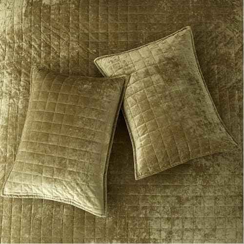 Eazlyin Velvet Quilt Set King Size 104x90 Green 1