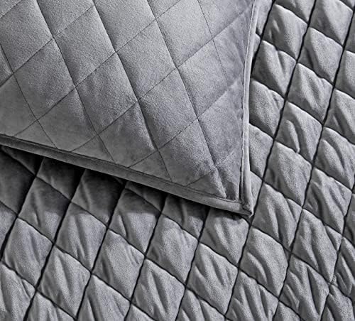 Vera Wang Queen Quilt Set Charcoal Grey