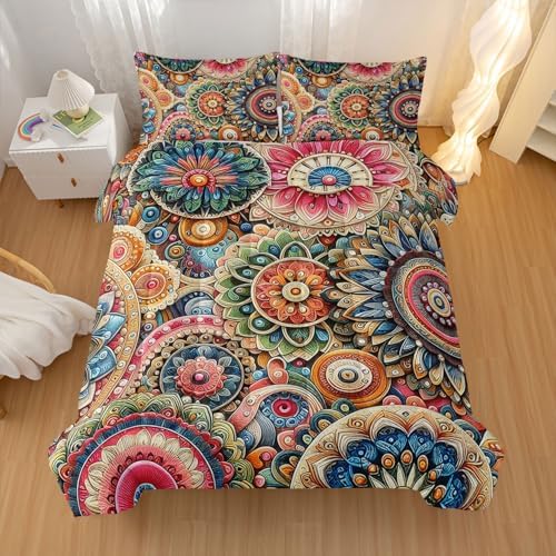 Nttopship 3-Piece Boho Comforter Set