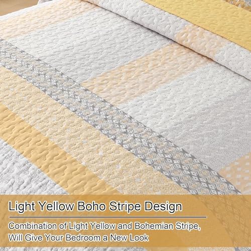 WONGS BEDDING Boho Stripe Quilt Set 3 Piece Full Size