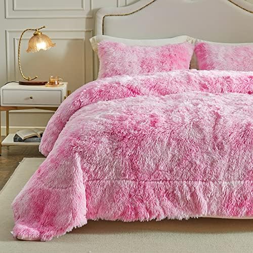 Wajade Plush Pink Comforter Set 3PC Full Size