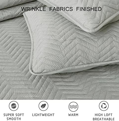 Chezmoi Weaver 3-Piece King Quilt Set in Gray