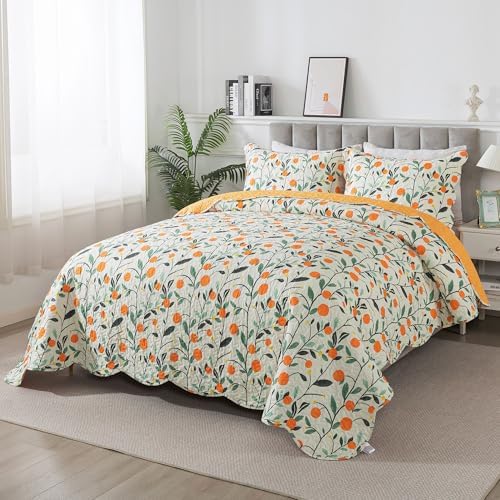 HoneiLife Floral Quilt Set King Size 3-Piece