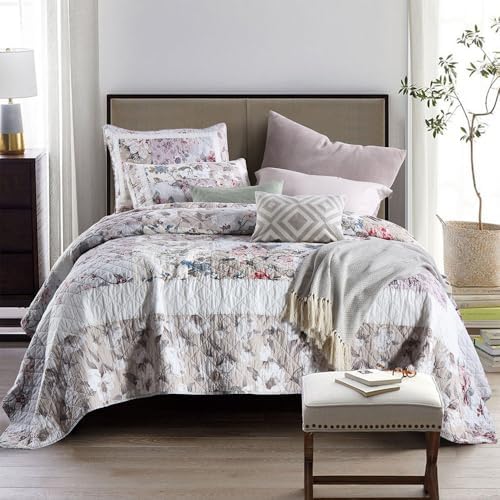 Camandy Cotton Reversible Quilt Bedding Set 3 Pieces King Size