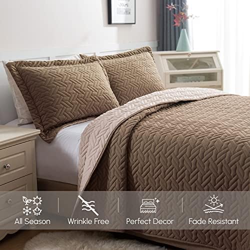 Elegant Comfort Reversible Quilt Set for California King