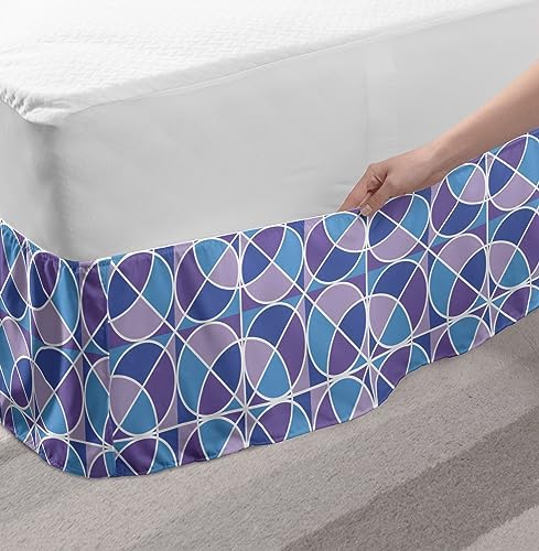 Lunarable Modern Elastic Bed Skirt with Abstract Mosaic Design 1