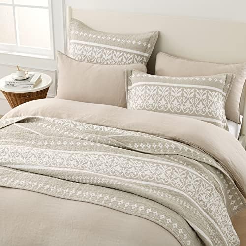 Qiqiong Queen Size Cotton Boho Quilt Bedding Set