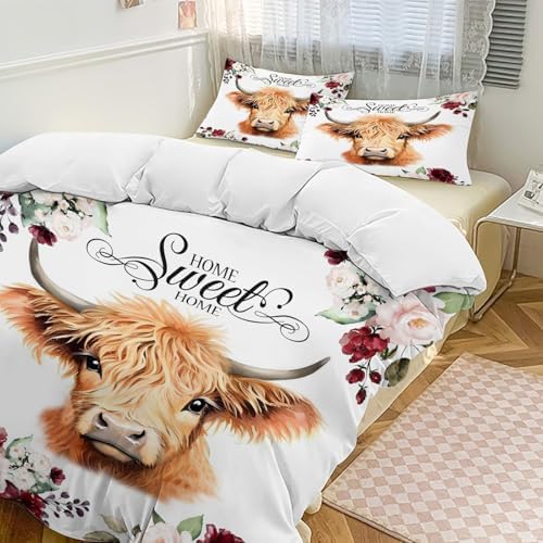 Highland Cow Comforter Set Queen Size