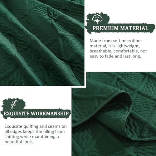Yiran Emerald Green Cal King Quilt Set