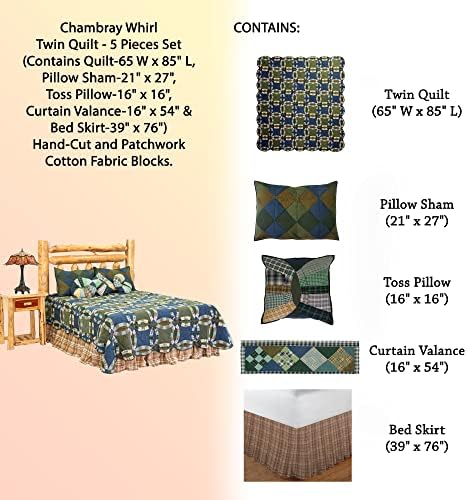 Patch Magic Quilts Chambray Whirl Twin Set 1