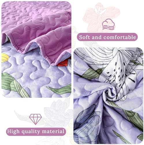 Heymybed Floral Quilt Set Queen Size 3 Piece