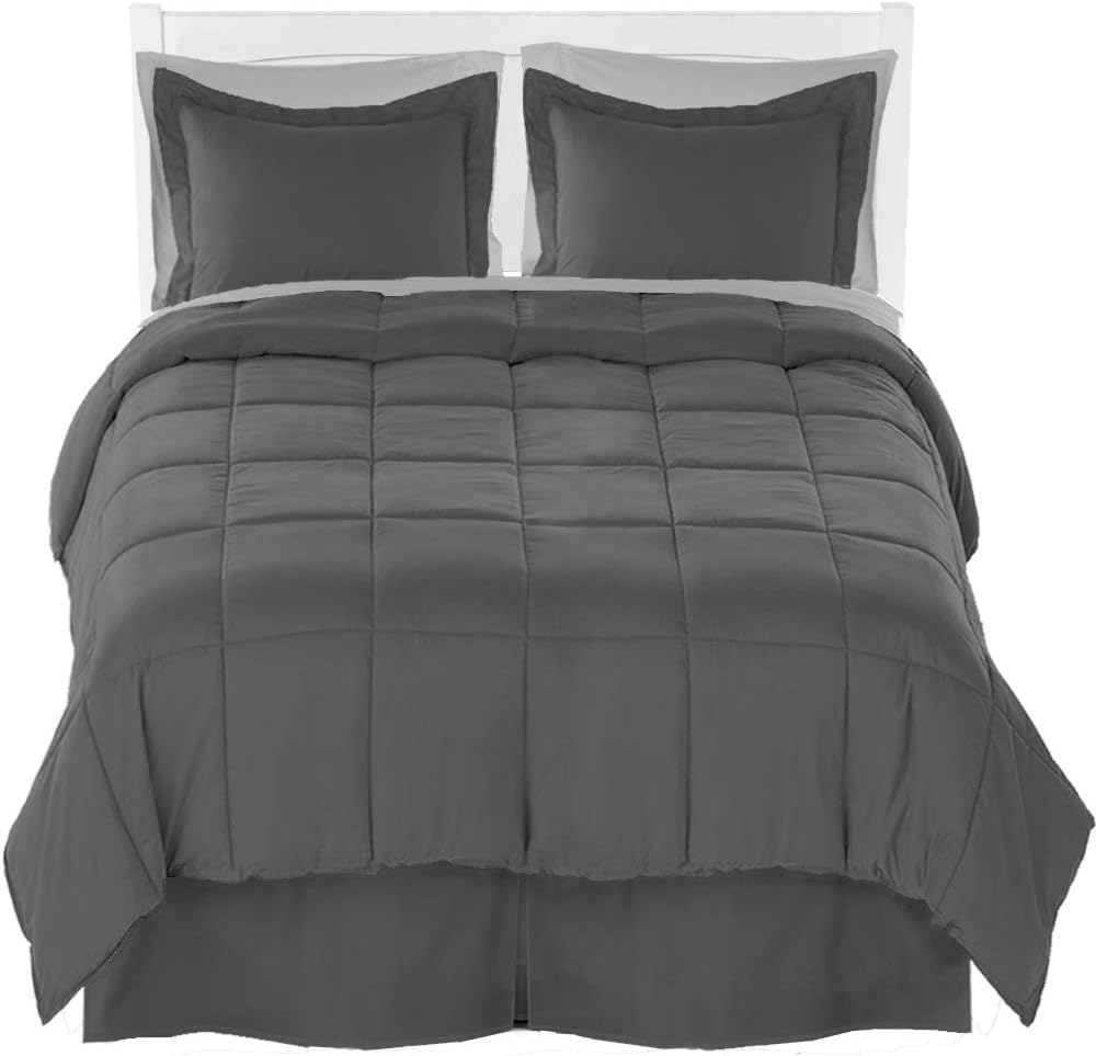 Bare Home Full XL Comforter Set with Sheets and Skirt