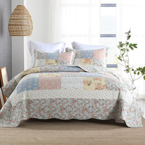 Camandy Cotton Quilt Bedding Set 3 Pieces Reversible