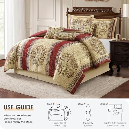 LANCO California King Comforter Set with Medallion Design