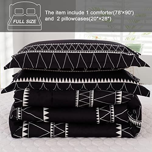 WONGS BEDDING Black Comforter Set Full 3 Pieces