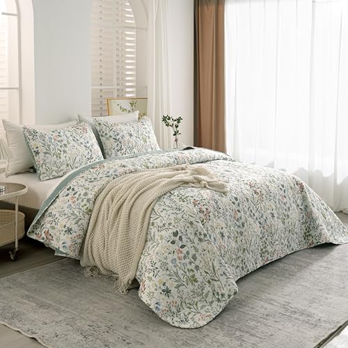 TISPLR Floral Quilt King Set 3 Pieces