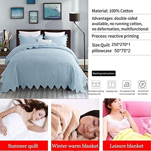 MLHK Cotton Bedspread Set 3 Piece Super King Size